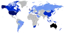Map of the Australian diaspora