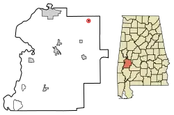 Location of Faunsdale in Marengo County, Alabama.