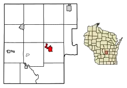 Location of Montello in Marquette County, Wisconsin.