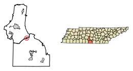 Location of Petersburg in Marshall County, Tennessee.