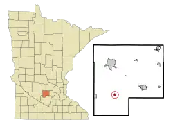 Location of Browntonwithin McLeod County, Minnesota