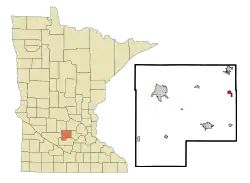 Location of Lester Prairiewithin McLeod County, Minnesota