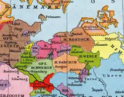 Mecklenburg c. 1230 (pink)