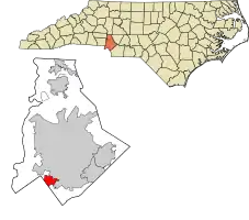 Location of Pineville, North Carolina