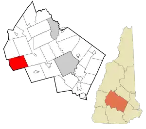 Location in Merrimack County and the state of New Hampshire.