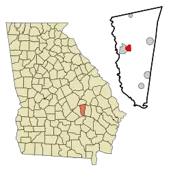 Location in Montgomery County and the state of Georgia