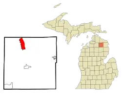 Location of Canada Creek Ranch, Michigan