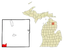 Location of Lewiston, Michigan