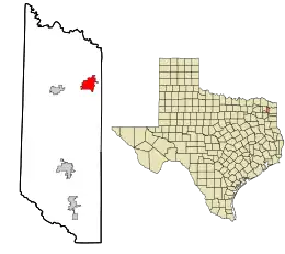 Location in Morris County and the state of Texas
