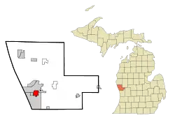 Location of Muskegon Heights, Michigan