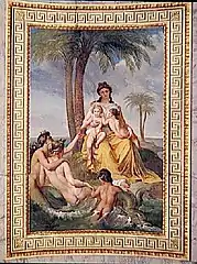 Latona with the infants Apollo and Diana in Delos.