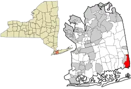 Location in Nassau County and the state of New York