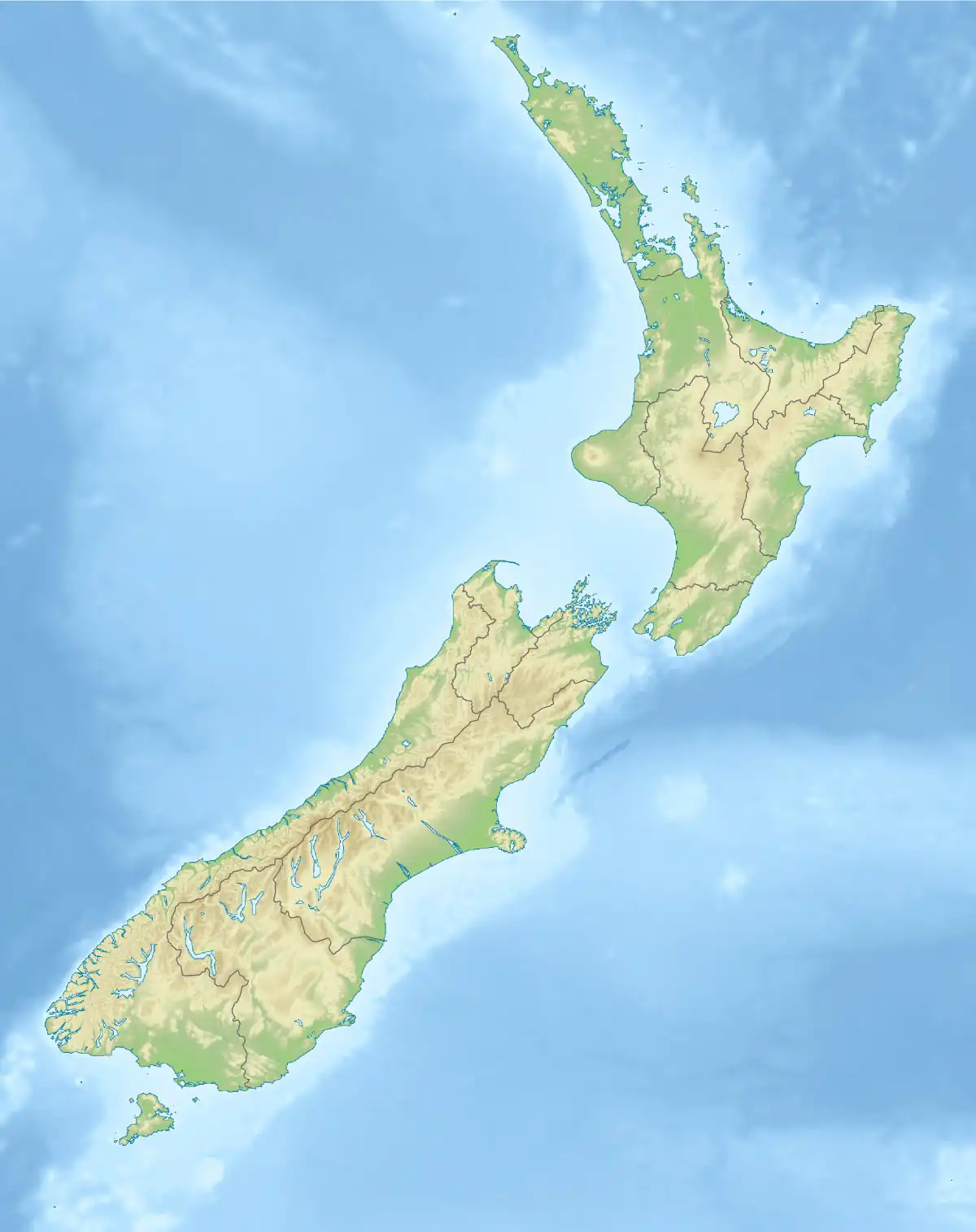 Map of New Zealand with mark showing the location of Milford Sound / Piopiotahi