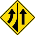 (W11-7) Lane gain on left