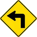 (W12-1.1/PW-16) 90 degree curve, to left