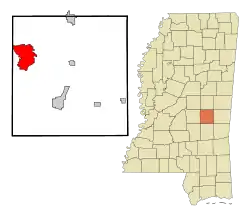Location of Conehatta, Mississippi