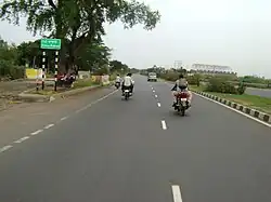 Chinakakani sign board on NH–16, Guntur district