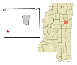 Location of Sturgis, Mississippi