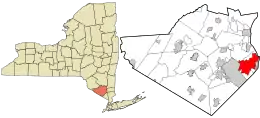 Location in Orange County and the state of New York.