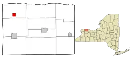 Location in Orleans County and the state of New York.