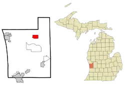 Location of Coopersville in Ottawa County, Michigan