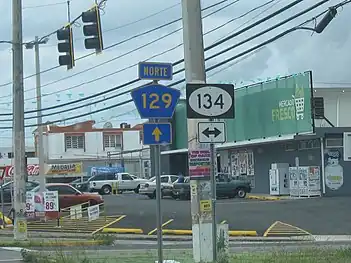PR-134 junction sign in Bayaney, Hatillo
