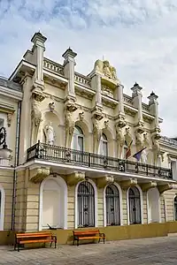Baroque Revival atlases on the Catargiu House, today the Union Museum, Iași, Romania