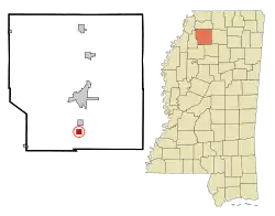 Location of Pope, Mississippi
