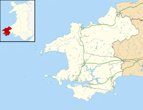 Preseli transmitting station is located in Pembrokeshire