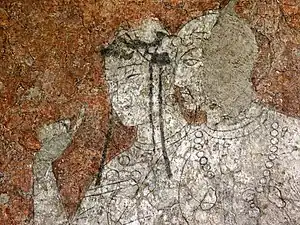 Detail from the Penjikent murals, 5th-7th century AD