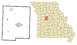 Location of Houstonia, Missouri