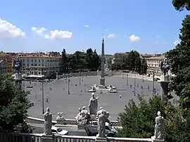 The Piazza del Popolo, looking west from the Pincio