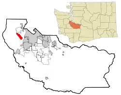 Location of Fox Island, Washington