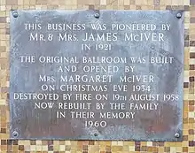 Plaque dedicated to Maggie and James McIver outside the Barrowland ballrooms