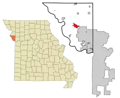 Location of Platte City, Missouri