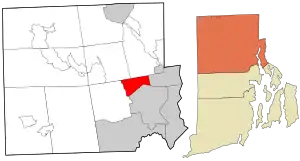 Location in Providence County and the state of Rhode Island.