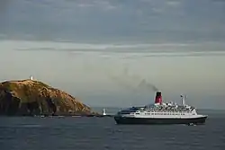 Ocean liner Queen Elizabeth 2 at Pencarrow Head