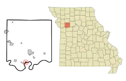Location of Camden, Missouri