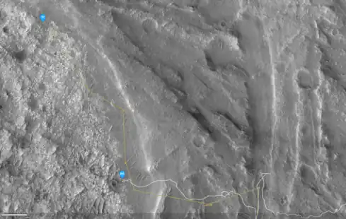 Relative positions of Ingenuity and Perseverance after flight 60