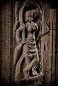 Sculpture of a Guardian goddess at the Kolaramma Temple