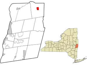 Location in Rensselaer County and the state of New York.