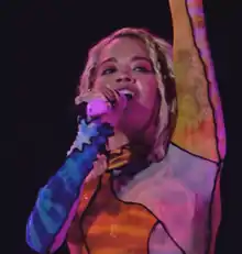 Photograph of singer performing