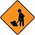 Road work sign