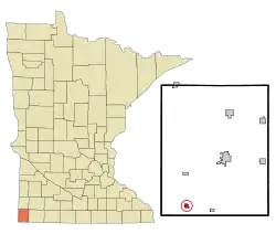 Location of Hills, Minnesota