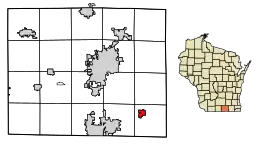 Location of Clinton in Rock County, Wisconsin.