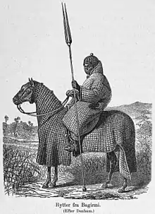 Image 15Baguirmi knight in full padded armour suit, early 20th century. (from History of Africa)