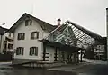 former railway station (closed 1950), current bus stop (1999)