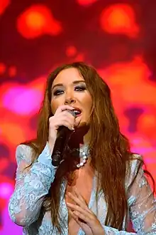 Sabine performing in a local musical festival of Lebanon, August 2017