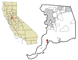 Location in Sacramento County and the state of California
