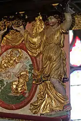 Another of the caryatides. Here we are afforded a good view of the tableau showing Moses receiving the ten commandments